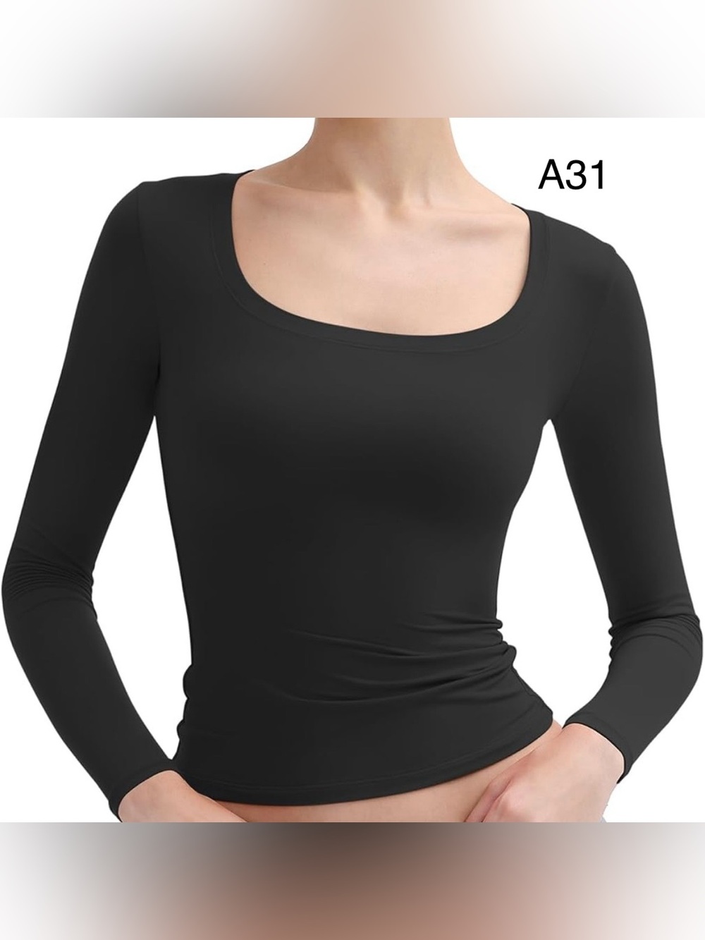 Cotton On Black Long Sleeve Scoop Neck Top